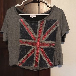 UK Flag Cropped Shirt